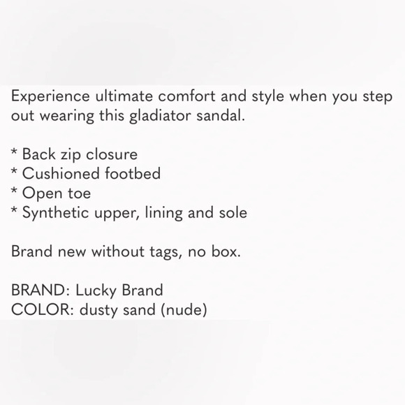 NWOB Lucky Brand Barra Gladiator Flat Sandal Dusty Sand Faux Leather Size 6.5 - Picture 8 of 8